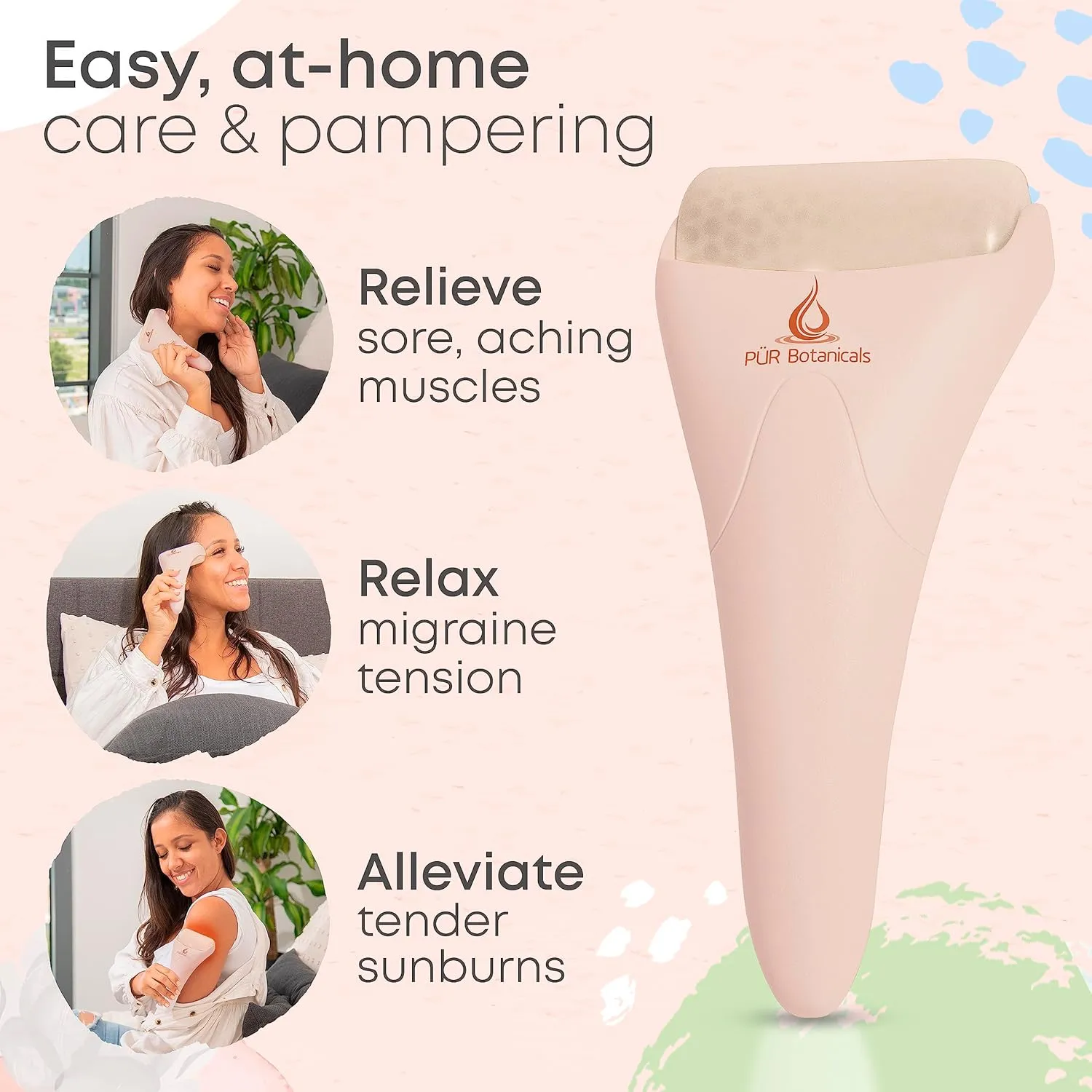 Sand 2-in-1 Set Cryotherapy Ice Roller for Face Wrinkles Massager - Skin Care Tool for Puffiness - Face Depuffer Ice Facial Eye Skin Roller - TMJ Pain Relief & Minor Injuries