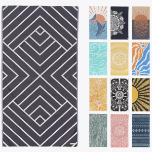 Sand Free Turkish Beach Towel (37 x 67) Quick Dry Bath Towel, Oversized Beach Blanket, Lightweight for Travel - Made with 100% Organic Turkish Cotton - Explorer (Dark Navy)