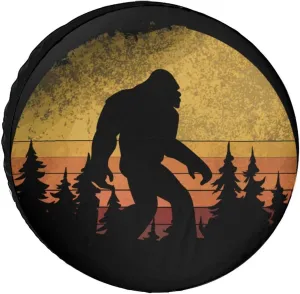 Sasquatch Bigfoot Trees Forest 1 Tire Covers,Dust-Proof Weatherproof Wheel Covers Wheel Tire Protectors Universal Fit for Trailer Rv SUV Truck Travel 17inch