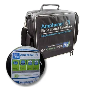 SatelliteSale Kit of Amphenol TFC Tech Service Bag, Reel and Cable Or 2 Cables (Bag, Reel and Black Cable)