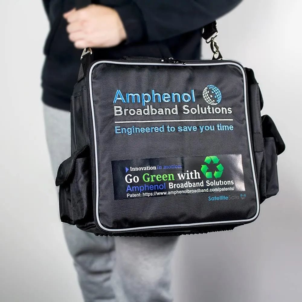 SatelliteSale Kit of Amphenol TFC Tech Service Bag, Reel and Cable Or 2 Cables (Bag, Reel and Black Cable)