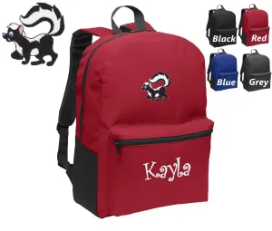 School Your Embroidered Monogrammed Kids Kids Perfect Skunk with Gift Backpack of Choice Name Shockproof Personalized Trustworthy service