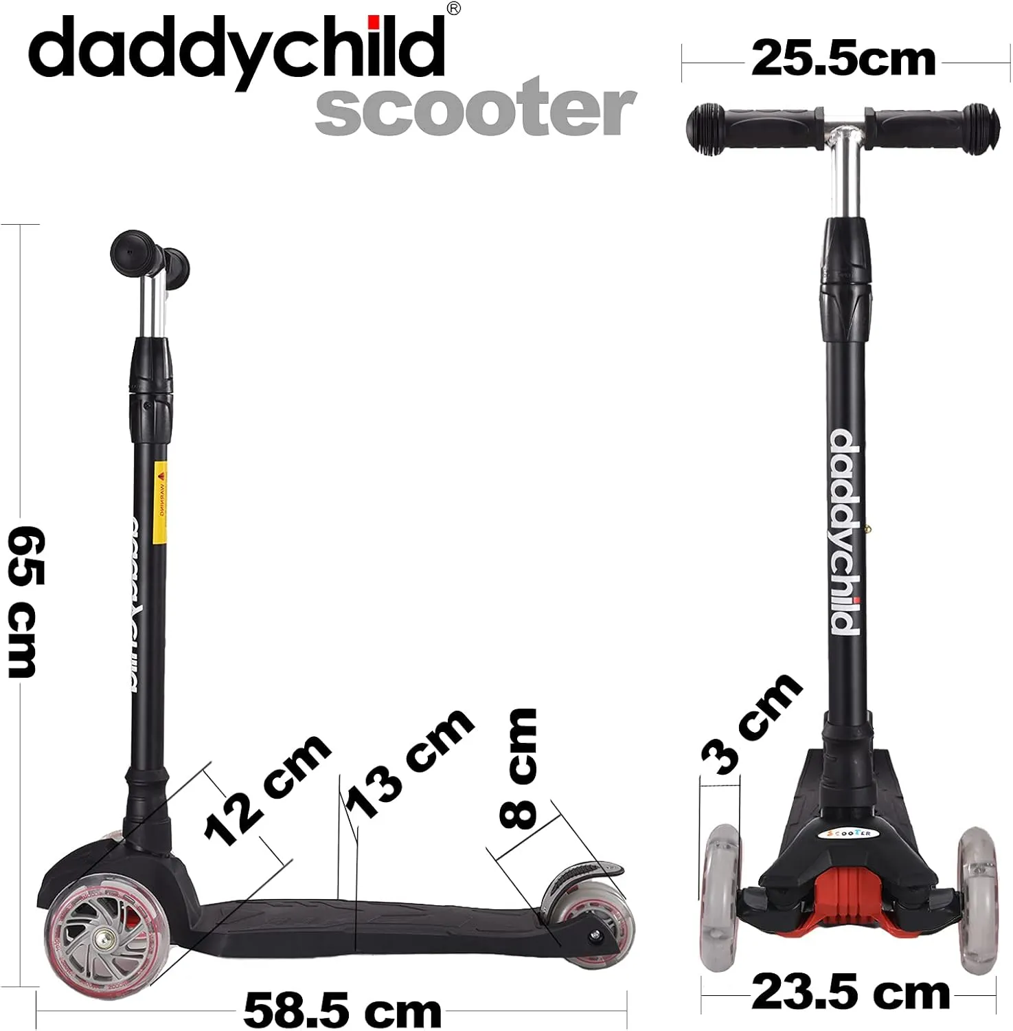 Scooters for Kids 3 Wheel Kick Scooter for Toddlers Girls & Boys, 4 Adjustable Height, Lean to Steer, Extra-Wide Deck, Light Up Wheels for Children from 3 to 14 Years Old