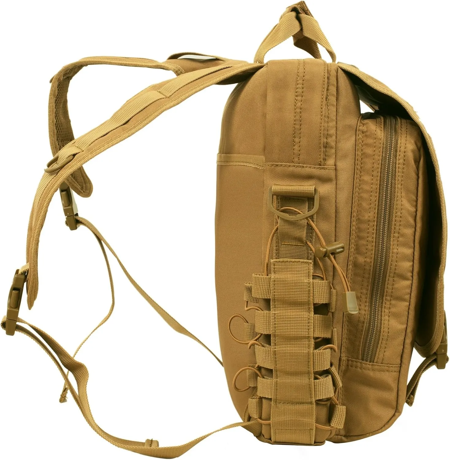 Seibertron Waterproof Molle Tactical 15.6"(inch) Laptop Sling Bag Backpack Khaki