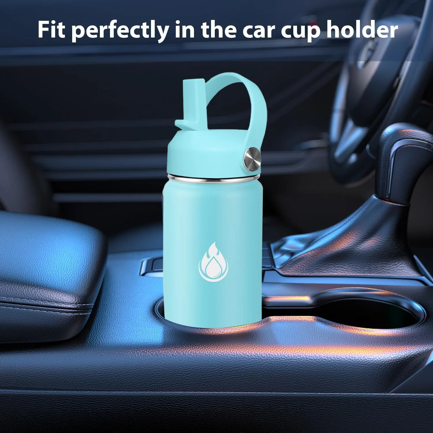SENDESTAR Stainless Steel Wide Mouth Water Bottle 32oz Double Wall Vacuum Insulated Leak Proof Bottle with New Flex Straw Lid & Spout Lid