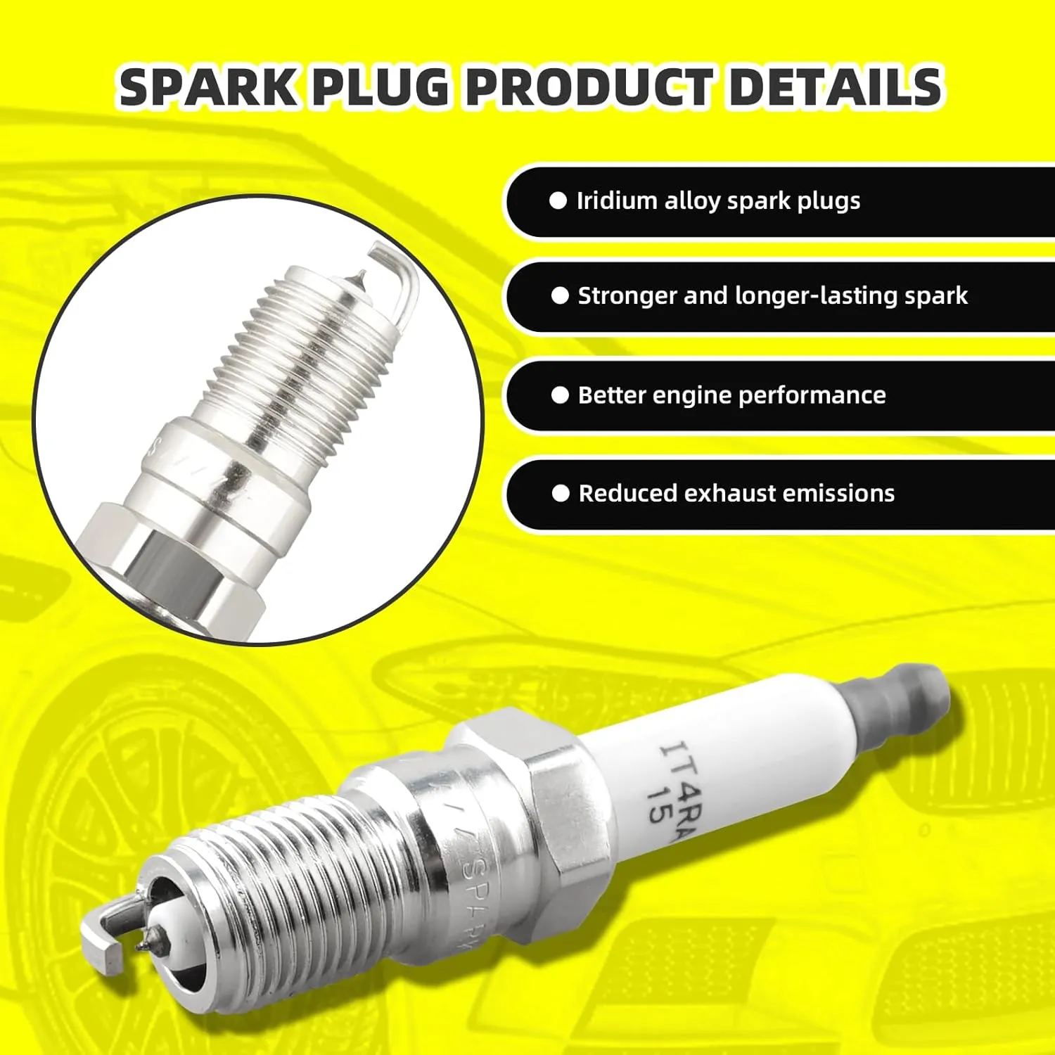 Set of 1 Ignition Coils Pack UF434 19432144 & 6 PCS Iridium Spark Plugs with Wire Set Compatible with Chevrolet Impala Malibu Monte Carlo Pontiac G6 Montana Buick Lucerne Terraza Saturn Vue