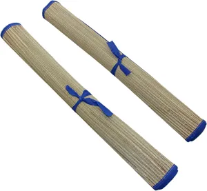 Set of 2 Natural Straw Beach Mats 24" x 72" - Multi-Purpose, Portable & Eco-Friendly - Perfect for Yoga, Picnics, Camping Festivals & Outdoor Activities …