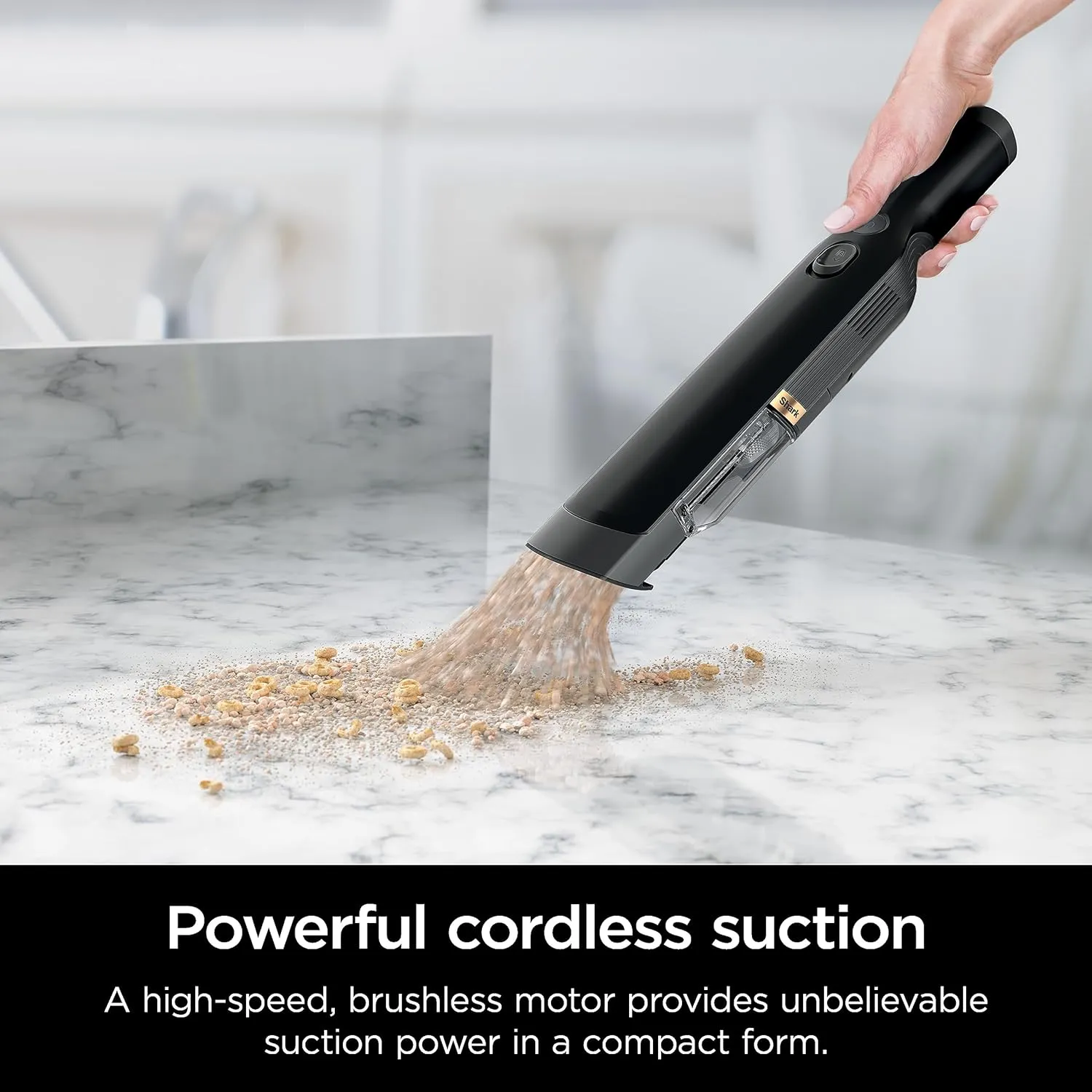 Shark WV201BK WANDVAC Cordless Hand Vac, Lightweight & Portable at 1.4 lbs. with Powerful Suction, Charging Dock, One-Touch Empty for Car & Home,Mattress,Duster Crevice Tool Included,Black(Pack of 1)