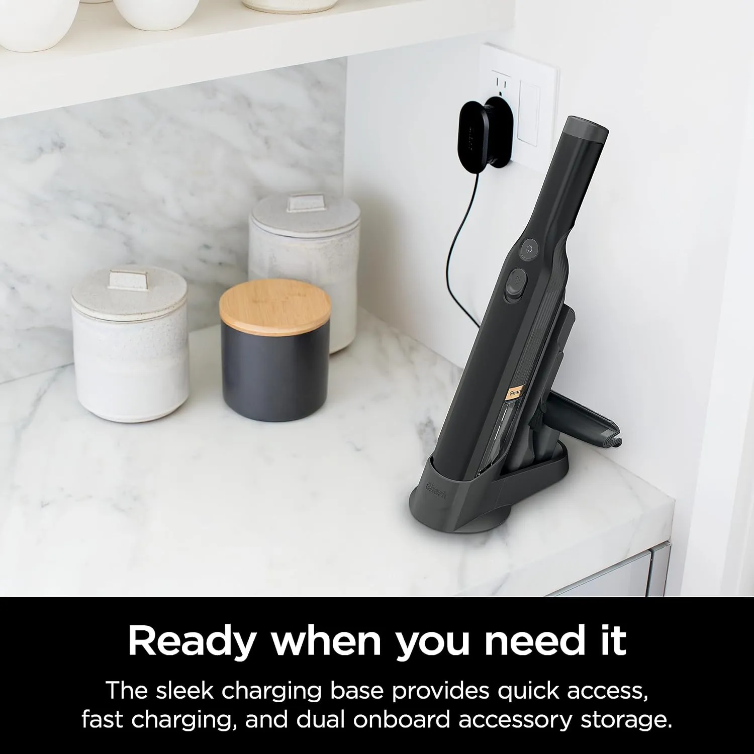 Shark WV201BK WANDVAC Cordless Hand Vac, Lightweight & Portable at 1.4 lbs. with Powerful Suction, Charging Dock, One-Touch Empty for Car & Home,Mattress,Duster Crevice Tool Included,Black(Pack of 1)
