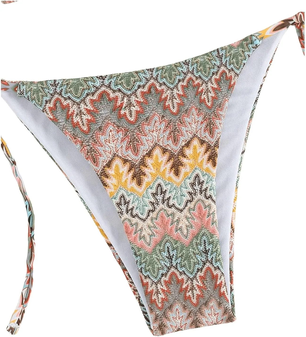 SHENHE Women's 2 Piece Swimsuit Floral Print Halter Tie Side Triangle Bikini Set