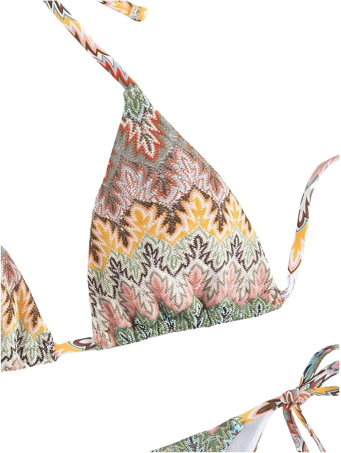 SHENHE Women's 2 Piece Swimsuit Floral Print Halter Tie Side Triangle Bikini Set