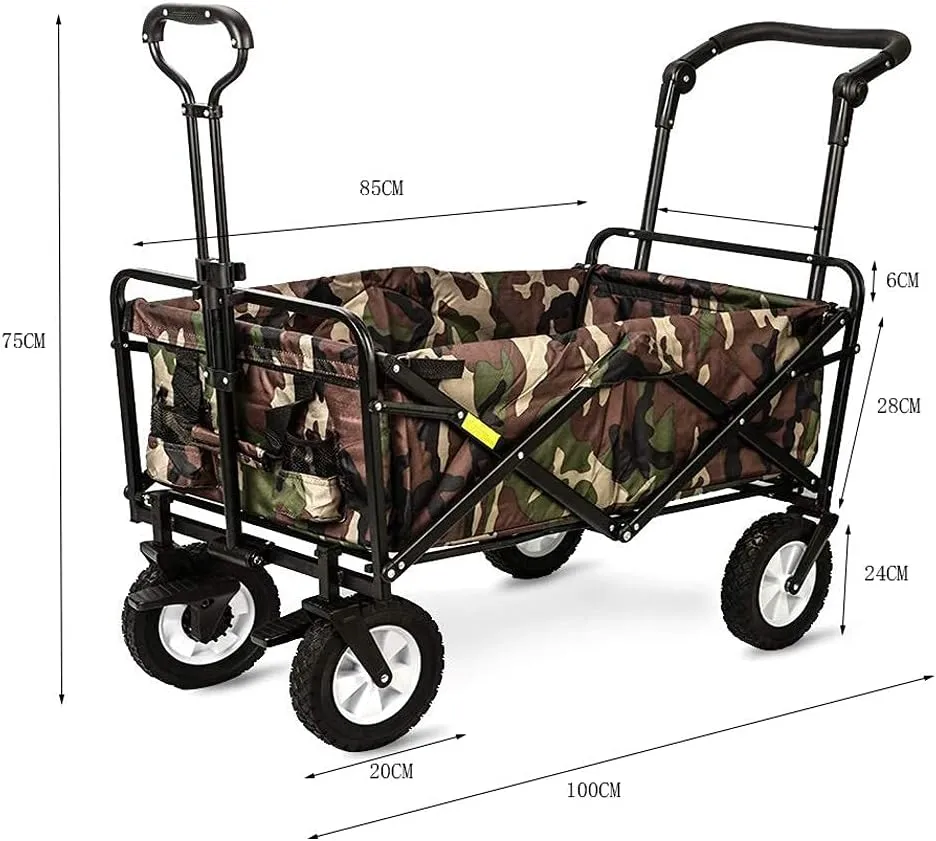 Shopping Trolleys Multi-Function Household Trolley Can Sit and Lie Travel Four-Wheeled Cart Folding Portable Outdoor Shopping Cart Portable Utility Carts