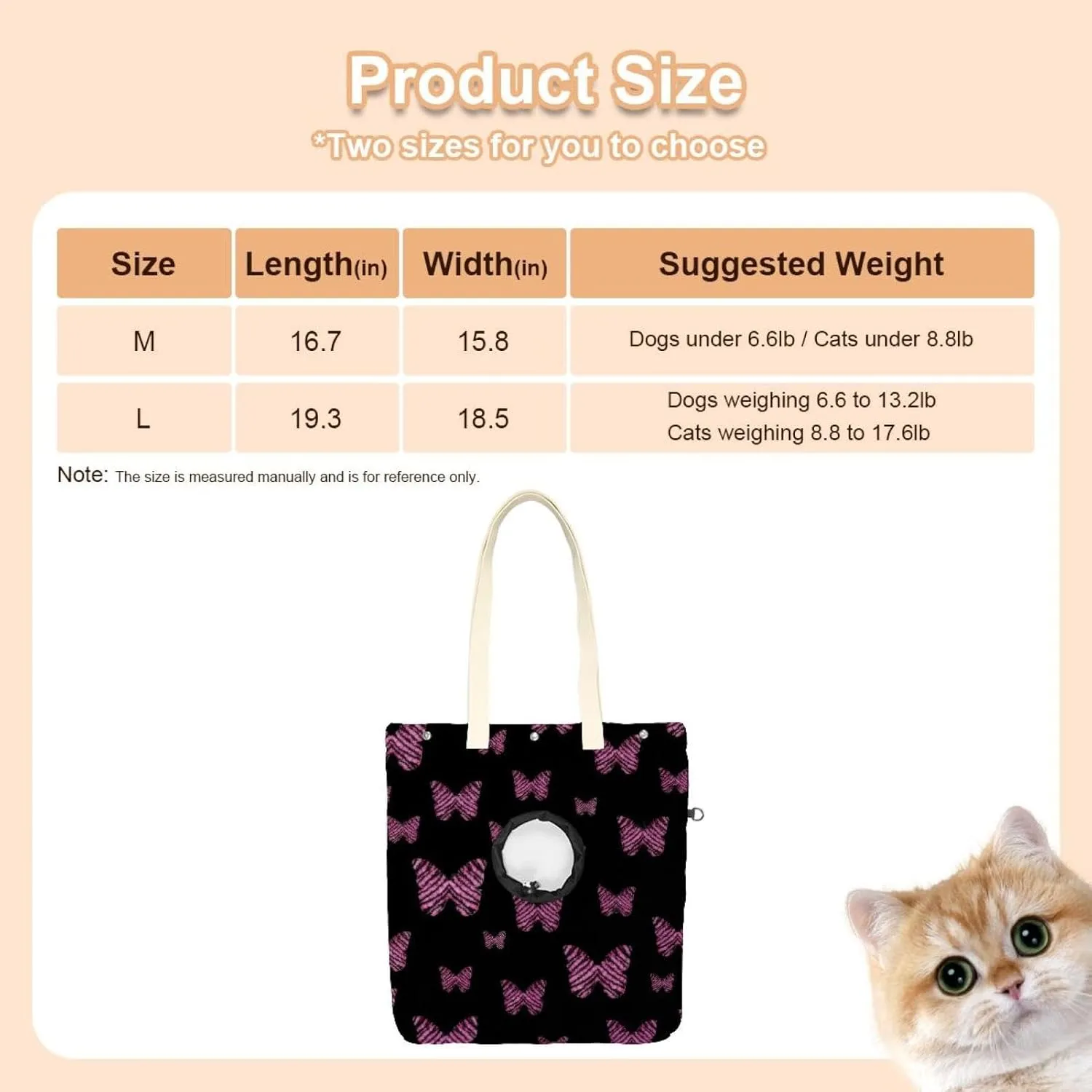 Show Head Pet Canvas Shoulder Bag, Butterfly on Black Background Pet Out Bag, Outcrop, Pet Out Shoulder Bag.