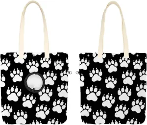 Show Head Pet Canvas Shoulder Bag, Chalk Dog paw Print Pet Out Bag, Outcrop, Pet Out Shoulder Bag.