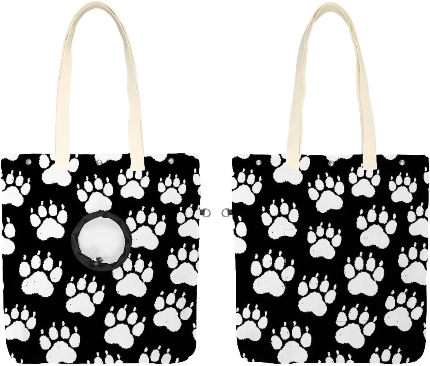 Show Head Pet Canvas Shoulder Bag, Chalk Dog paw Print Pet Out Bag, Outcrop, Pet Out Shoulder Bag.