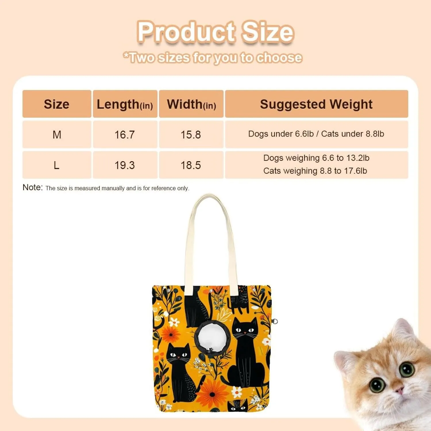Show Head Pet Canvas Shoulder Bag, Cute Black Cats and Flowers (50) Pet Out Bag, Outcrop, Pet Out Shoulder Bag.