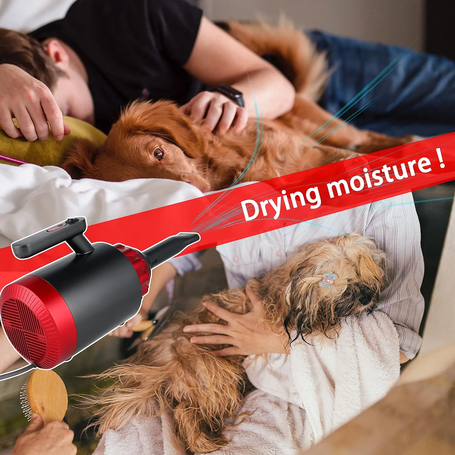 Simple Deluxe Portable Space Heater, Indoor Bed Heater Blanket Heater, 3 Second Fast Heating 1200W, Heater for Bed, Portable Quilt Heating Blower