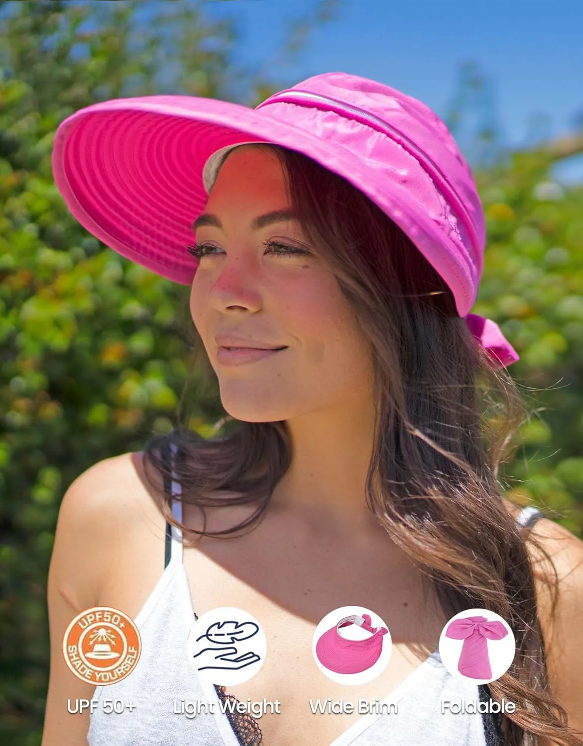 Simplicity Hats for Women UPF 50  UV Sun Protective Convertible Beach Visor Hat