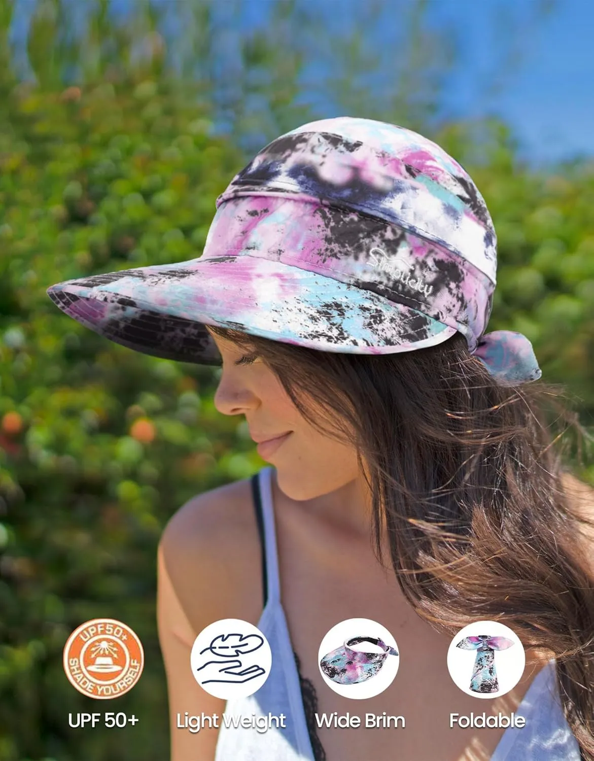 Simplicity Hats for Women UPF 50  UV Sun Protective Convertible Beach Visor Hat