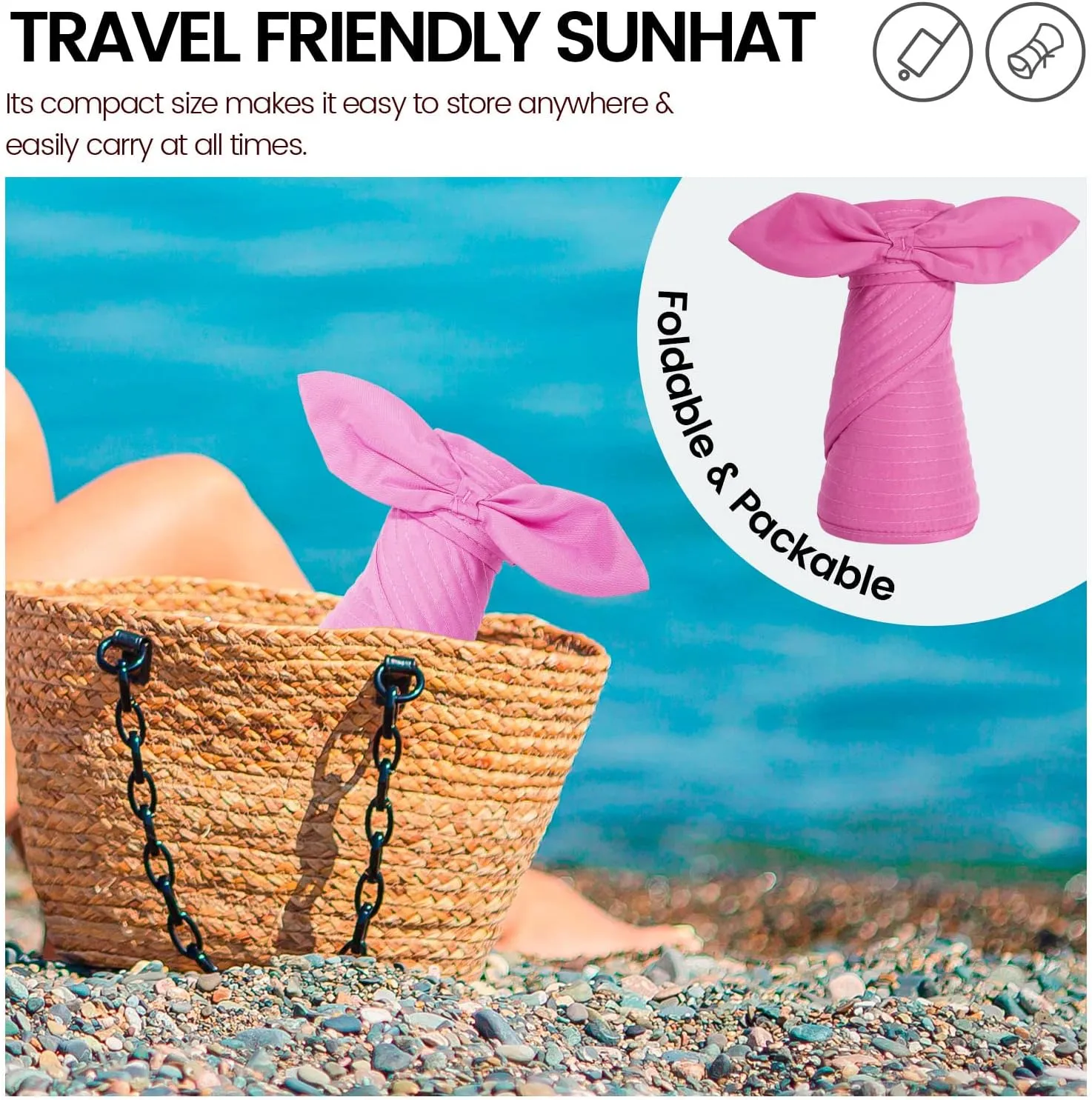Simplicity Hats for Women UPF 50  UV Sun Protective Convertible Beach Visor Hat