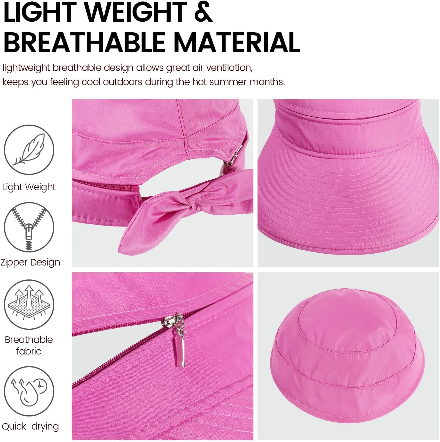 Simplicity Hats for Women UPF 50  UV Sun Protective Convertible Beach Visor Hat