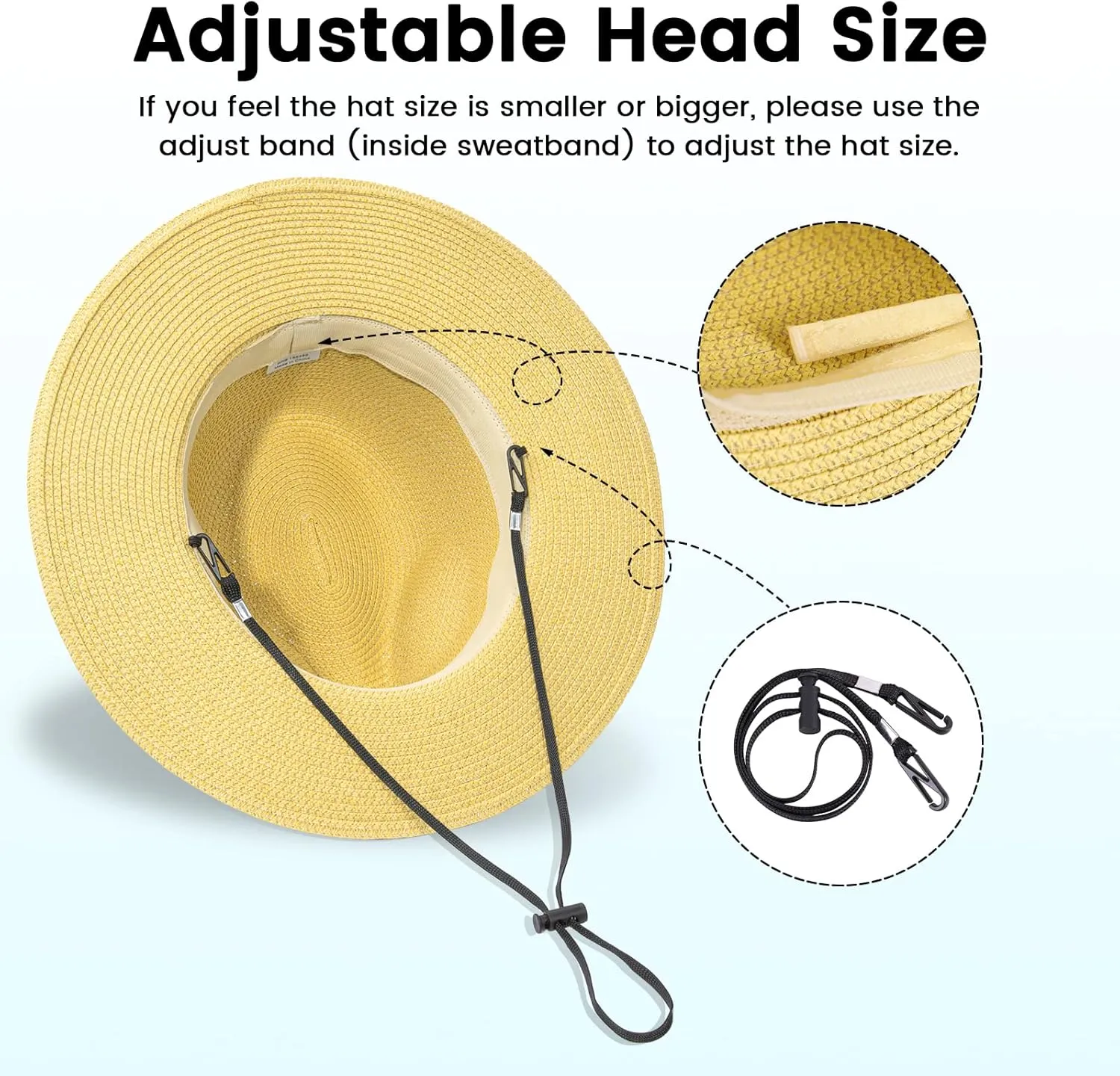 Simplicity Mens Women's Wide Brim Straw Panama Sun Hat