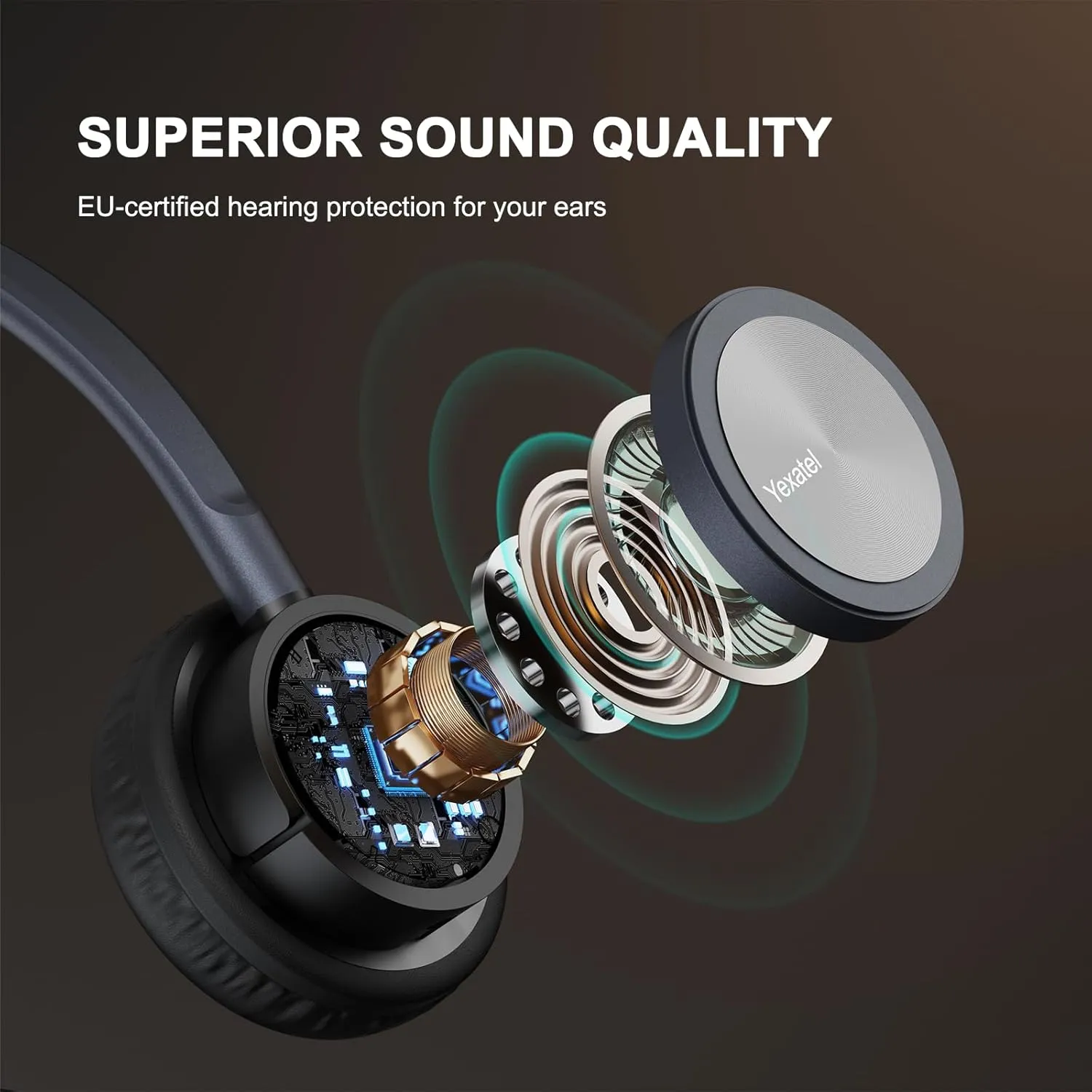 Single Ear USB Headset for PC | Lightweight Design with Mic Mute | Teams/3CX Compatible | Call Center & Work from Home Essentials (Y809BUC, Blue)