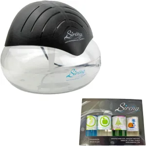 Sirena Twister Deluxe Pack (Black) including Fragrance Pack- Water Filter Air Freshener For Home and Office - Essential Oil Aroma Diffuser With LED Night light - Small Air Cleaner For Smoke and Pets
