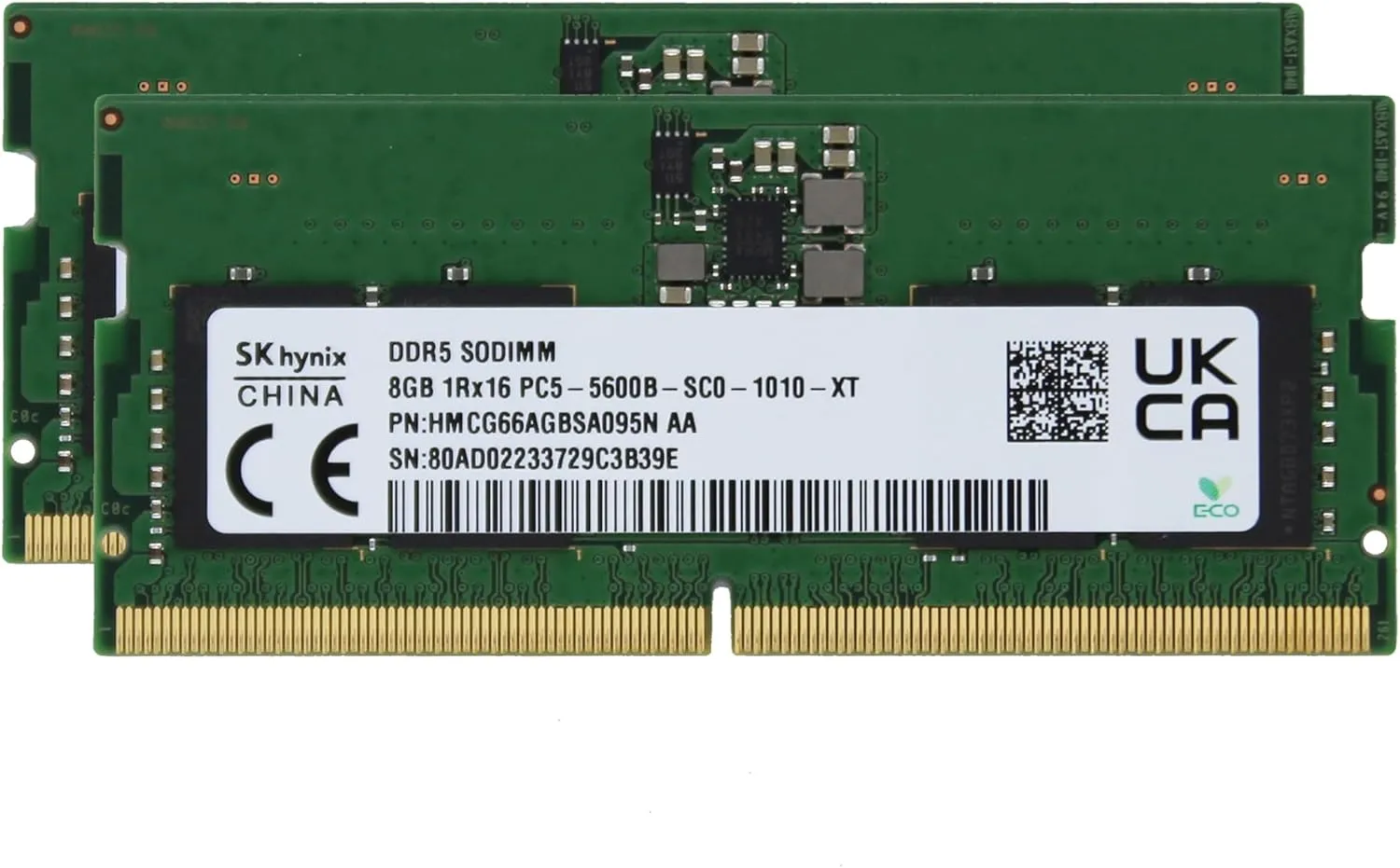 SK Hyn(Hynix) Original 16GB (2x8GB) DDR5 5600MHz PC5-44800 SODIMM Unbuffered Non-ECC 1Rx16 CL46 1.1v HMCG66AGBSA095N Notebook Laptop RAM Memory Module Upgrade Adamanta