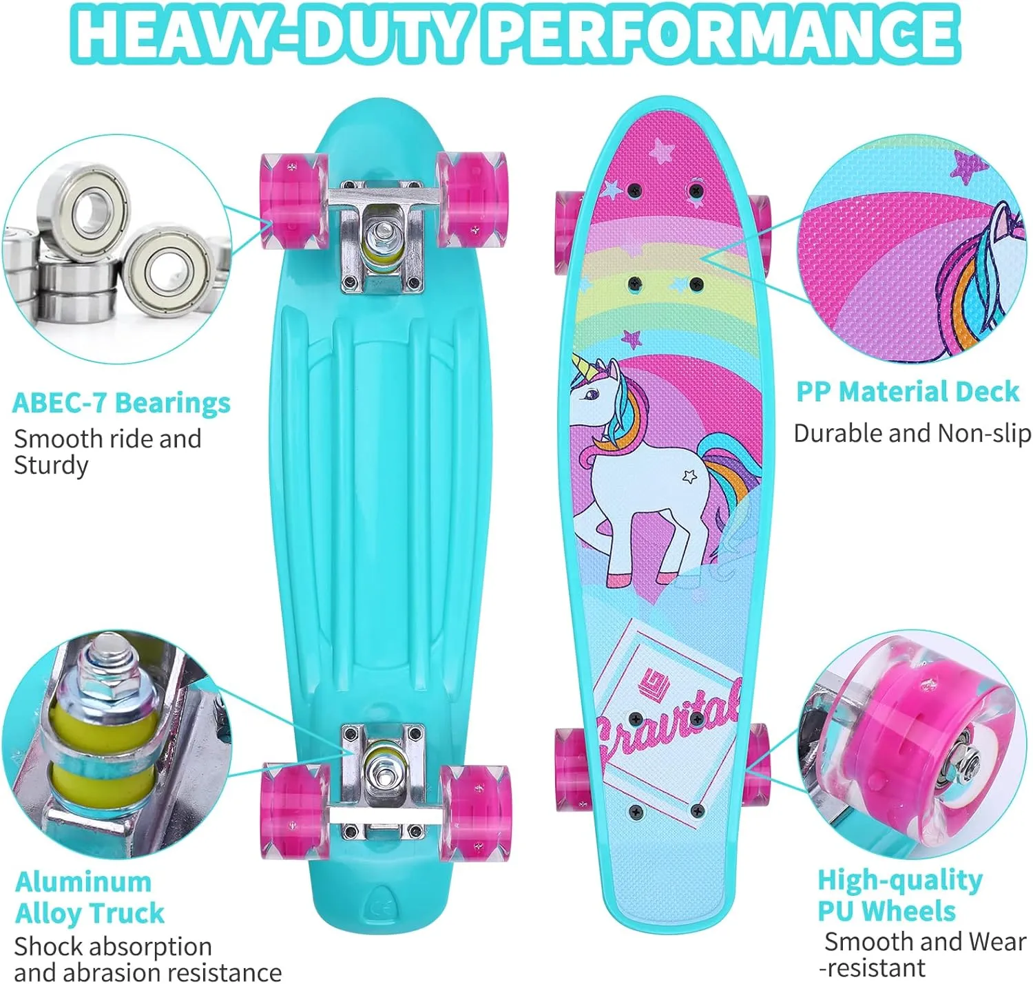 Skateboards, 22" Complete Skateboard, Mini Cruiser Skateboard for Kids Boys Girls Teens Beginners with Colorful Flashing Wheels Skate Tool, Kids Children's Day Gift