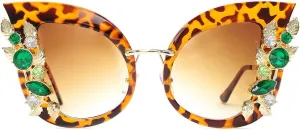 Slocyclub Jeweled Sunglasses, Funky Butterfly Shaped Sunglasses, Oversized Rhinestone Sunglasses for Women