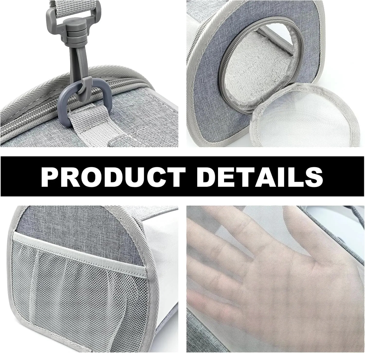 Small Animal Carrier Bag, Portable Guinea Pig Travel Carrier, Breathable Small Pet Bag for Guinea Pig Bird Rabbit Hamster Chinchilla Hedgehog Sugar Glider Outgoing Travel Carrying Case (Grey)