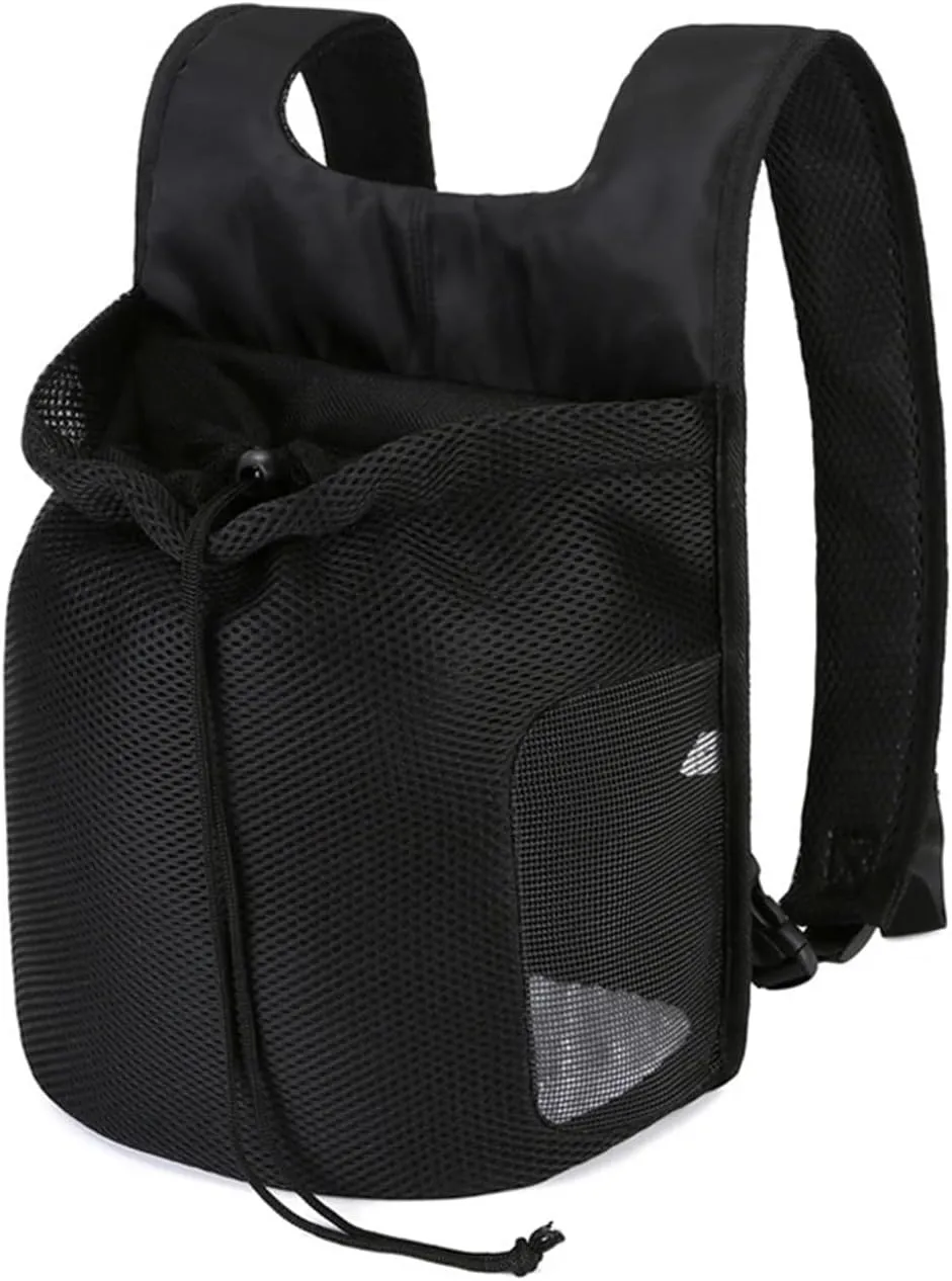 Small Dog Backpack Pet Bag Double Shoulder Carrier Puppy Kitten Travel Bag(Black,L Less Than 3.5kg)