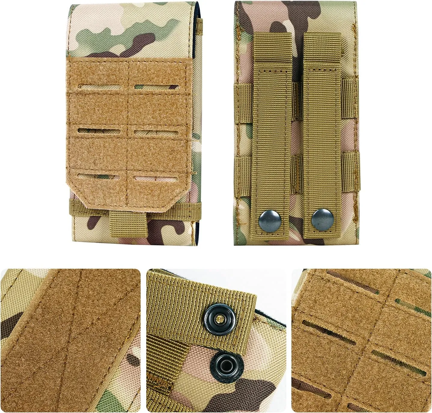 Smartphone Pouch, Cell Phone Holder, Tactical Phone Holster, Multi-Purpose Tool Holder, Tactical Carrying Case Belt Loop Pouch Men’s Waist Pocket for Hiking, Camping, Barbeque, Rescue Essential