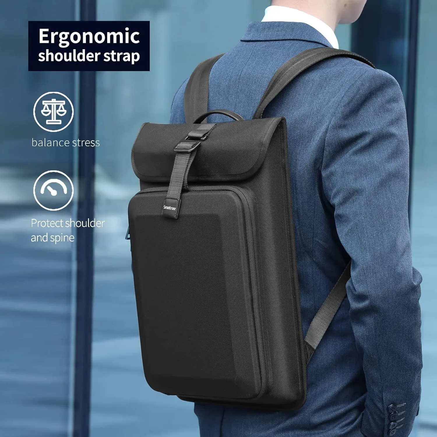 Smatree Upgrade Hard Travel Laptop Backpack for ASUS ROG Zephyrus G16 2025/2024/2023,ROG Zephyrus M16/ROG Flow X16,Galaxy Book5/4/3 Pro/Pro 360, Galaxy Book4 Edge/Book4 Ultra