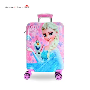 Smile baby Elsa frozen  Print Travel Bag for Kids, Travel Suitcase with Cartoons, Password, Zipper, Roller -7kg
