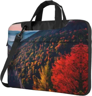 Smokey Mountain Cliff Print Notebook Computer Protective Carrying Cover With Pocket,13 Inch Laptop Shoulder Bag