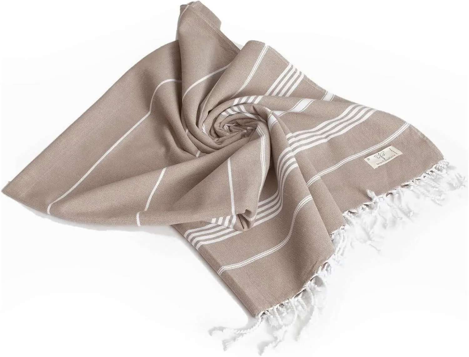 SMYRNA TURKISH COTTON Beach Blanket – Sand-Free Oversized Beach Throw 50x60 – Quick-Dry Lightweight Turkish Towel for Beach, Pool, Picnic & Outdoor Travel – Eco-Friendly Recycled Cotton, Latte