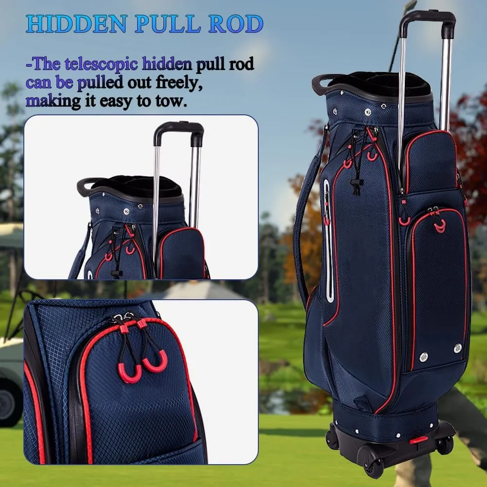 Soft-Sided Golf Bag Travel Case, Wheeled Golf Travel Bag, Golf Club Travel Bag Set, Golf Cart Bag with Handle, Suitable for Airlines, Training Grounds