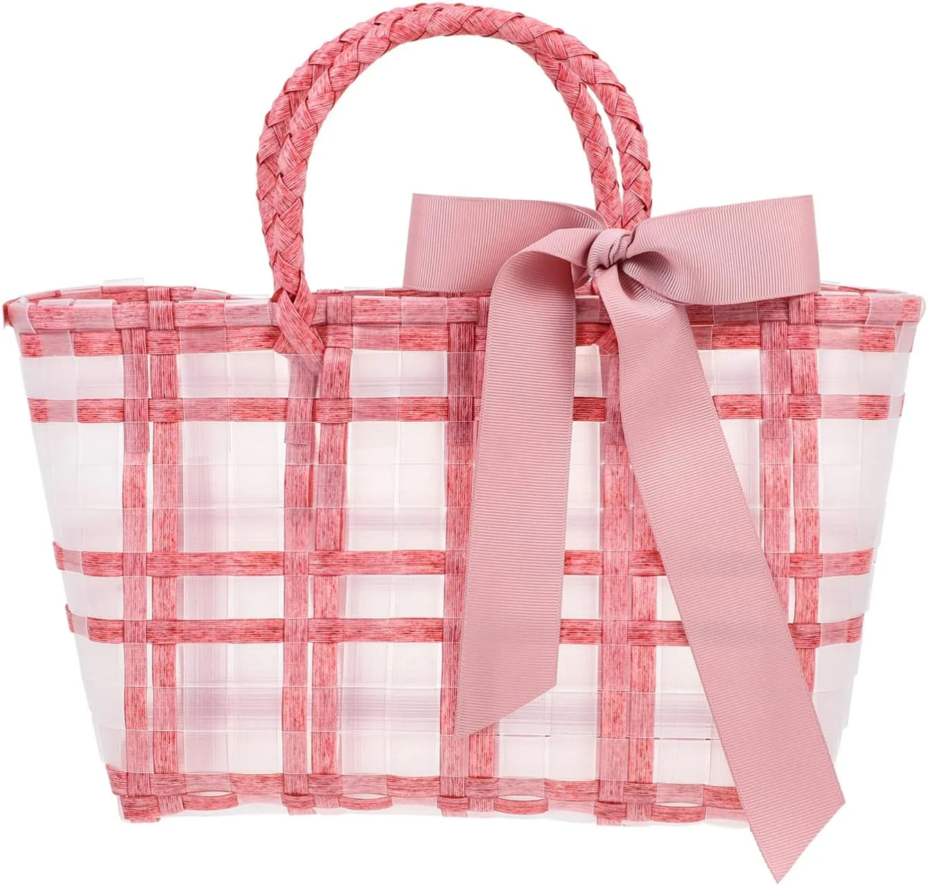 SOIMISS Womens Wallet Womens Wallet Clear Tote Bag Women Straw Tote Bag Hand- woven Summer Beach Bag Capacity Storage Handbag for Picnic Beach Womens Purses Womens Purses