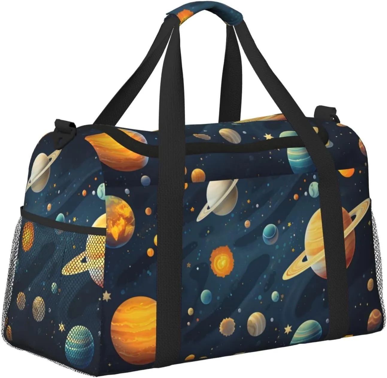 Solar Planet Universe Travel Duffel Bag with Strap Multi Pockets Sports Bag Handbag Large Shoulder Bag for Gym Weekend Fitness Camping