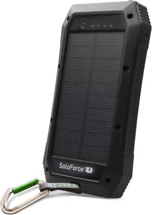 Solar Power Bank - 2000mAh Wireless Portable Charger for iPhone Android | Fast Charging Powerbank | Built-in Qi Panel, USB C Outlets, LED Light | Waterproof External Battery Pack for Camping