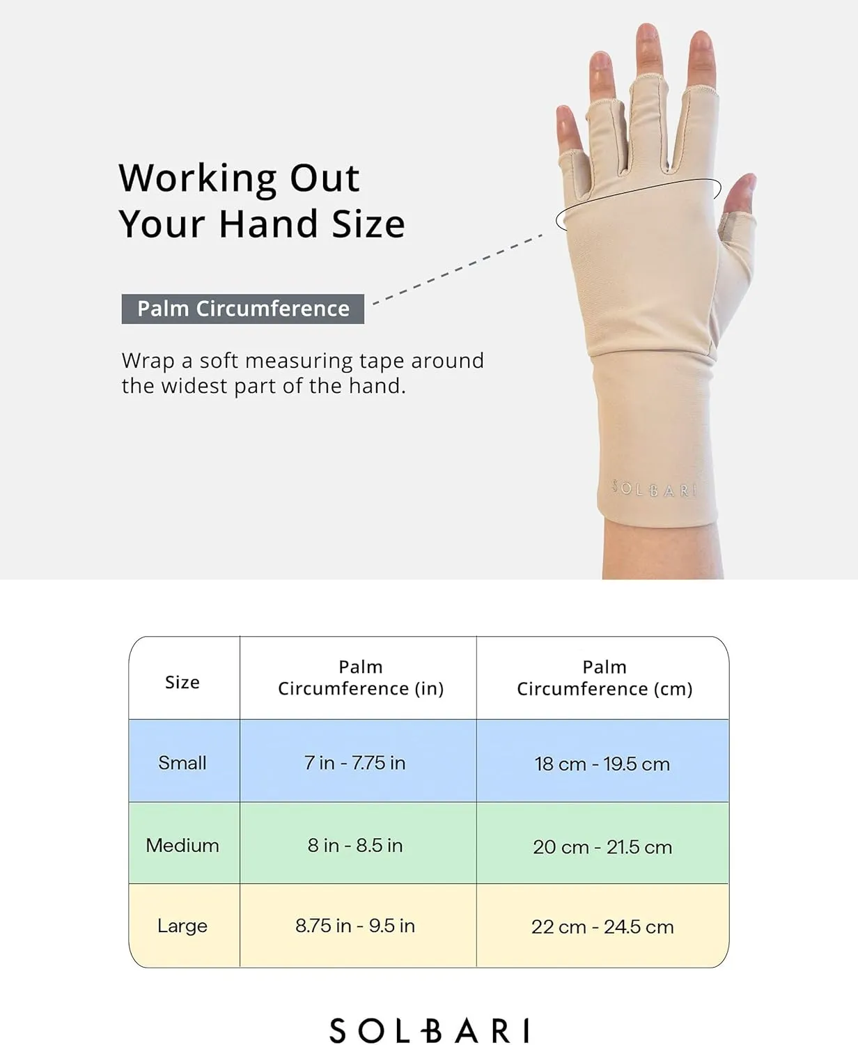Solbari Unisex Fingerless Driving Gloves UPF 50  Sun Protection, Lightweight UV Shield for Hands, Travel & Outdoor Activities