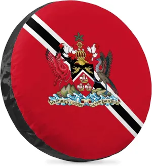 Spare Tire Cover The Flag of Trinidad and Tobago Waterproof Dust-Proof Wheel Protectors Weatherproof Universal for Trailer Rv SUV Truck Camper Travel Accessories 14" 15" 16" 17"