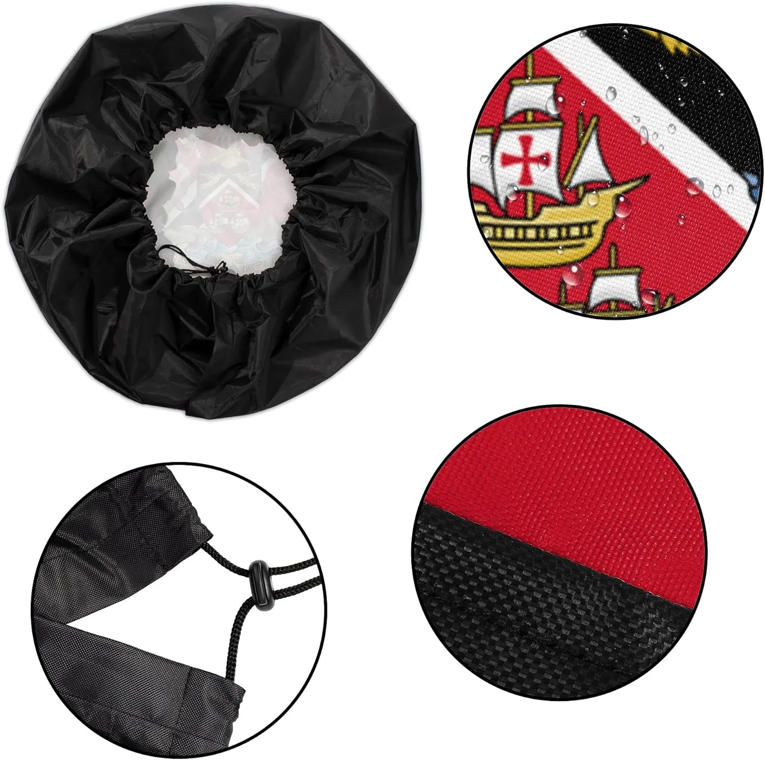 Spare Tire Cover The Flag of Trinidad and Tobago Waterproof Dust-Proof Wheel Protectors Weatherproof Universal for Trailer Rv SUV Truck Camper Travel Accessories 14" 15" 16" 17"