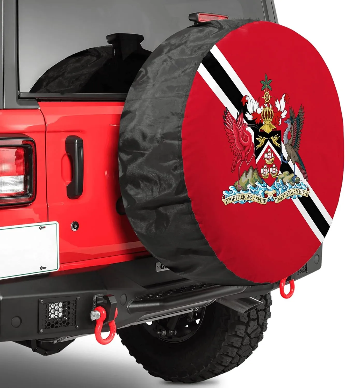 Spare Tire Cover The Flag of Trinidad and Tobago Waterproof Dust-Proof Wheel Protectors Weatherproof Universal for Trailer Rv SUV Truck Camper Travel Accessories 14" 15" 16" 17"
