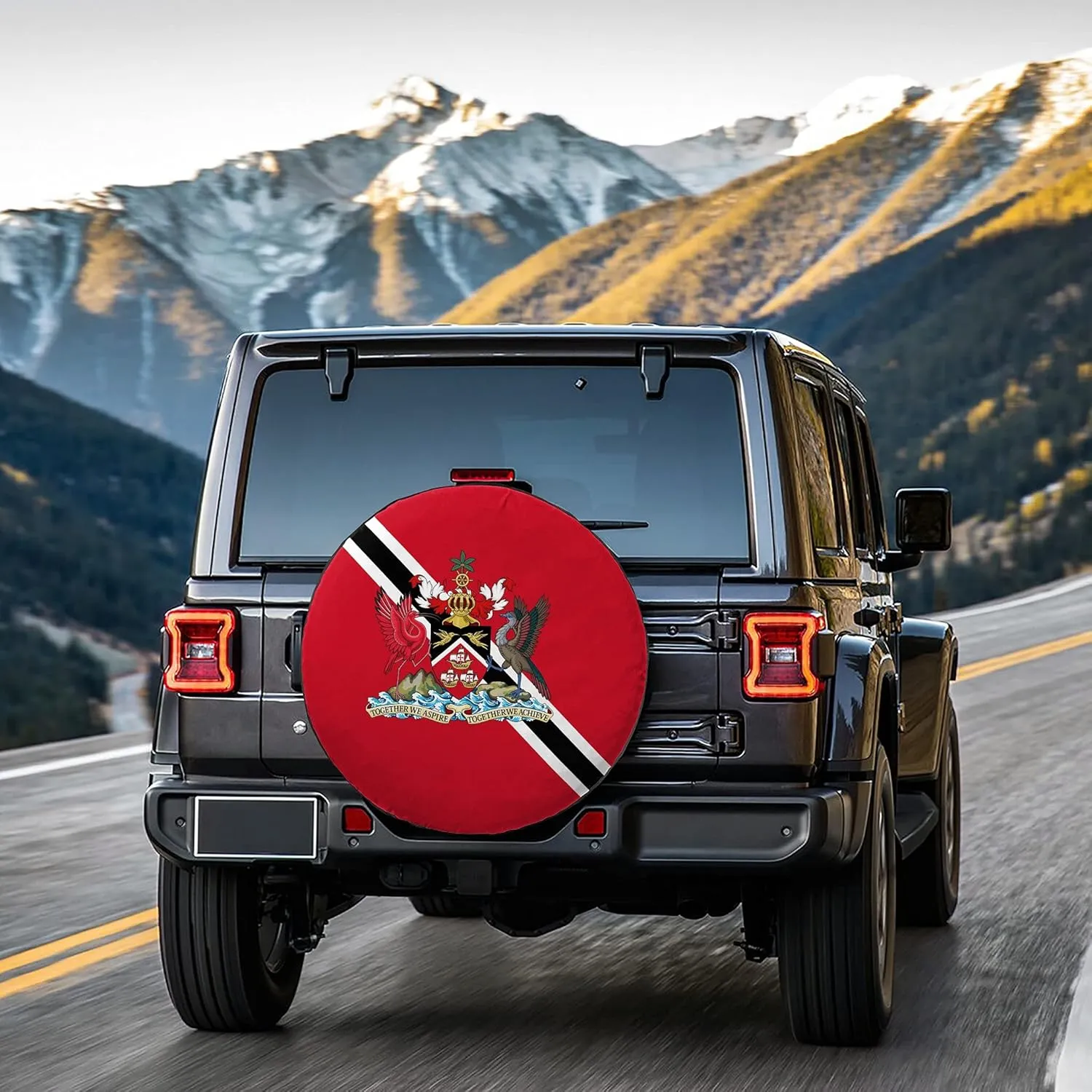 Spare Tire Cover The Flag of Trinidad and Tobago Waterproof Dust-Proof Wheel Protectors Weatherproof Universal for Trailer Rv SUV Truck Camper Travel Accessories 14" 15" 16" 17"