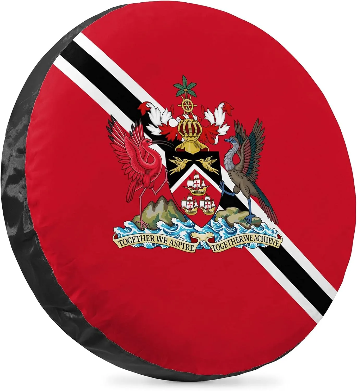 Spare Tire Cover The Flag of Trinidad and Tobago Waterproof Dust-Proof Wheel Protectors Weatherproof Universal for Trailer Rv SUV Truck Camper Travel Accessories 14" 15" 16" 17"