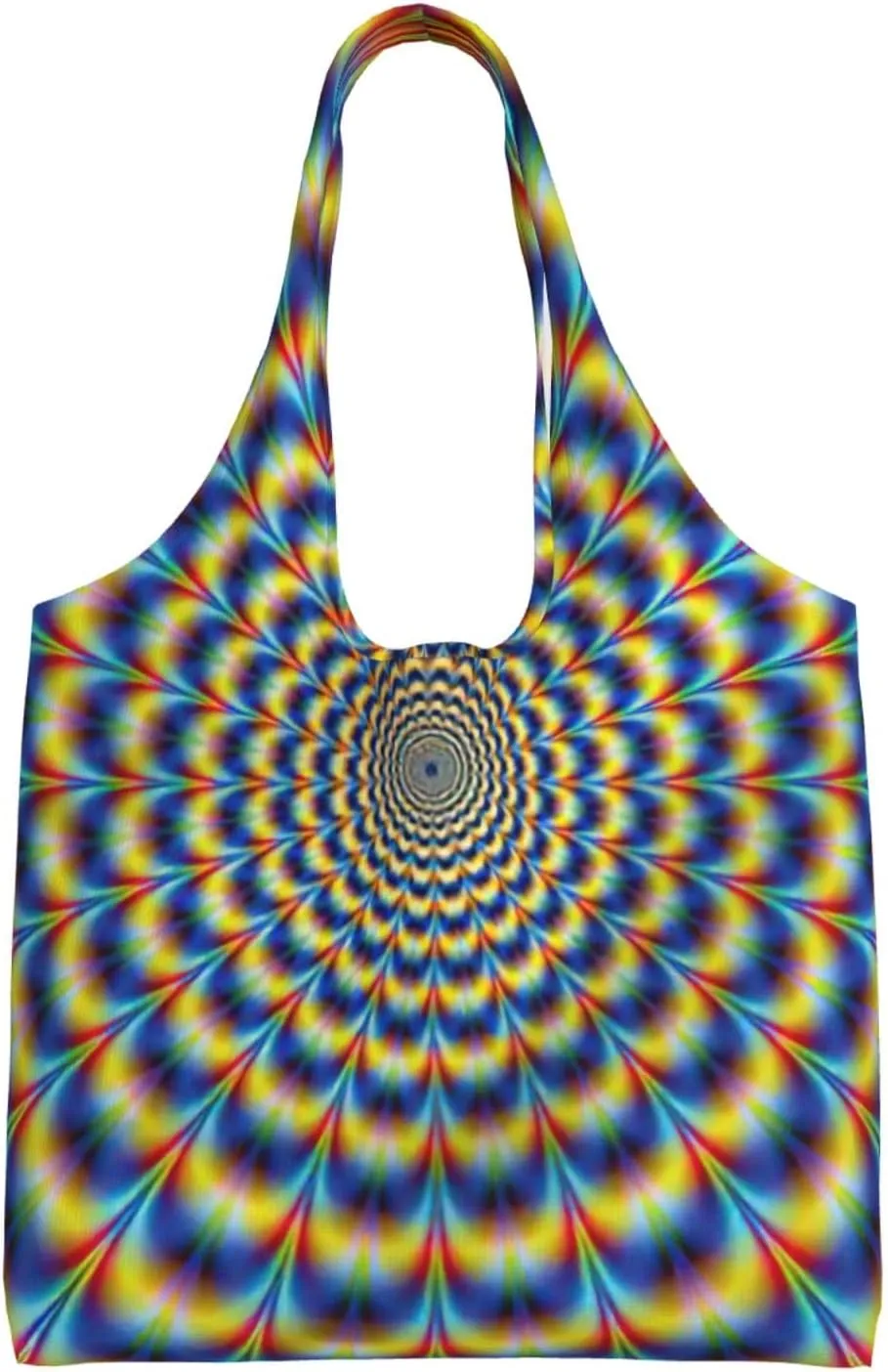 Spiral Optical Illusion Gif Print Stylish and Spacious Single Shoulder Commuting Canvas Tote Bag for Work Travel
