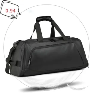 Sports Duffel Bag, Waterproof Travel Gym Bag with Shoulder Strap, Large Capacity, Black